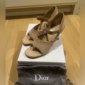 Dior Beige Neoprene Etoile Sandals 37